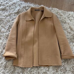 Vintage Tan Wool Blend Women's Jacket Size 8